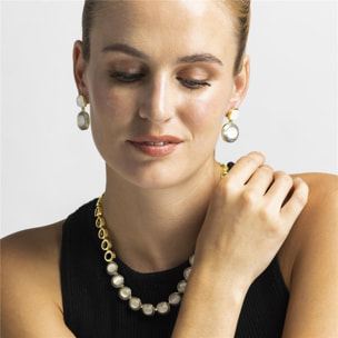 Pendientes con Ojo de Gato acabado oro 18k