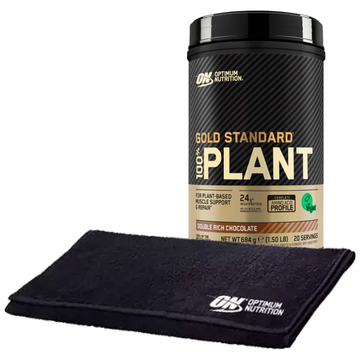 Proteine in Polvere Doppio Cioccolato 684g Gold Standard 100% Plant Vegan + Asciugamano