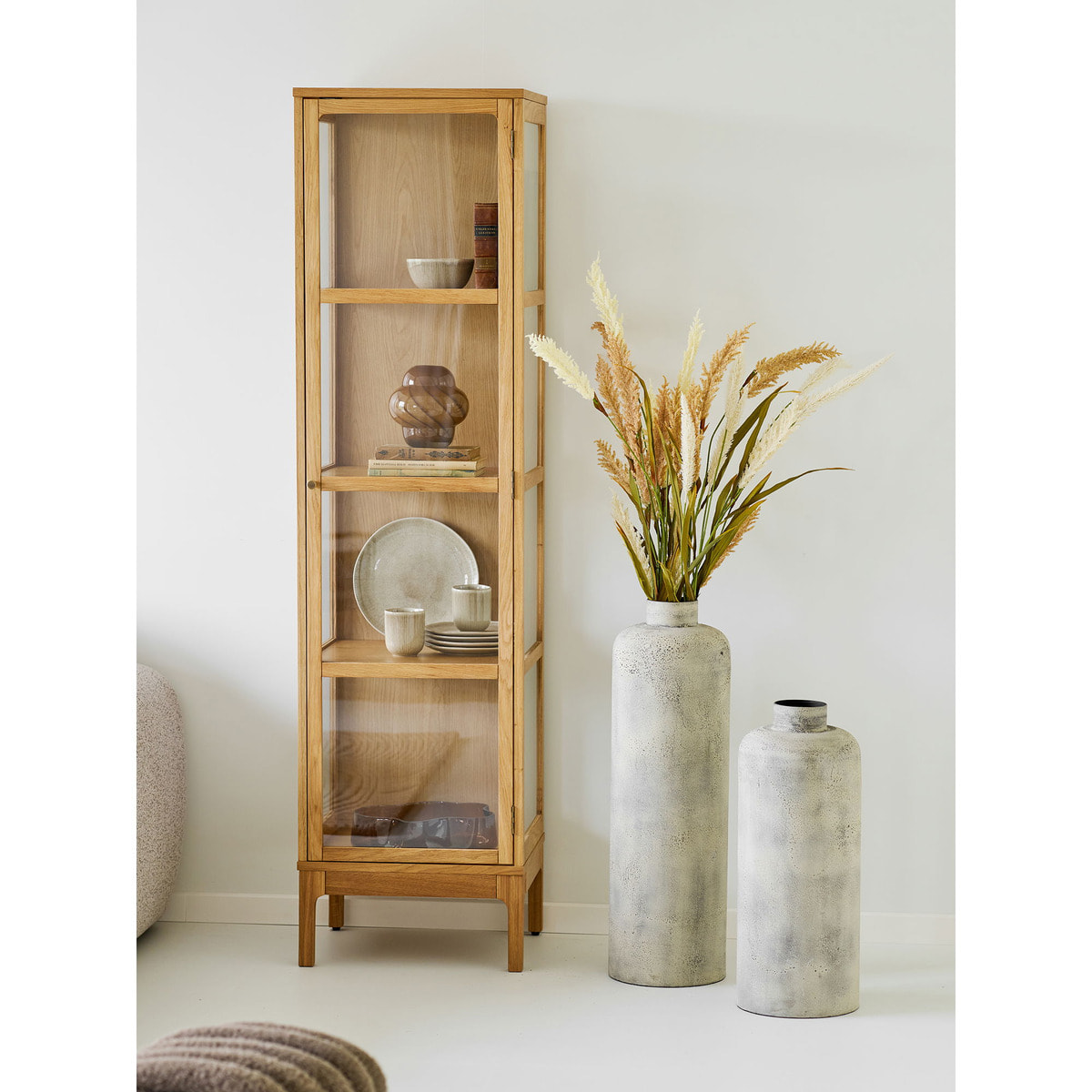 Vaso decorativo in metallo beige anticato Vikasa Home ø24x78,5 cm