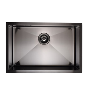Timeless Évier de cuisine sous plan en inox 304, 68x45x21 cm, Gun Metal brossé PVD