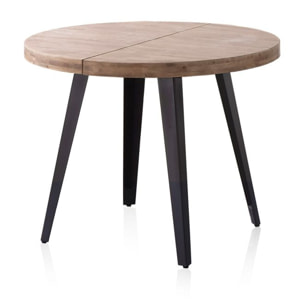 Mesa redonda extensible Berg 120 Roble Honey - Negro