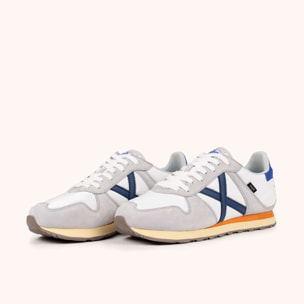 Zapatillas Retro Running Blanco y Gris MUNICH MASSANA MAN 600