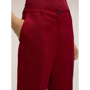 Motivi - Pantaloni regular in misto lino - Rosso