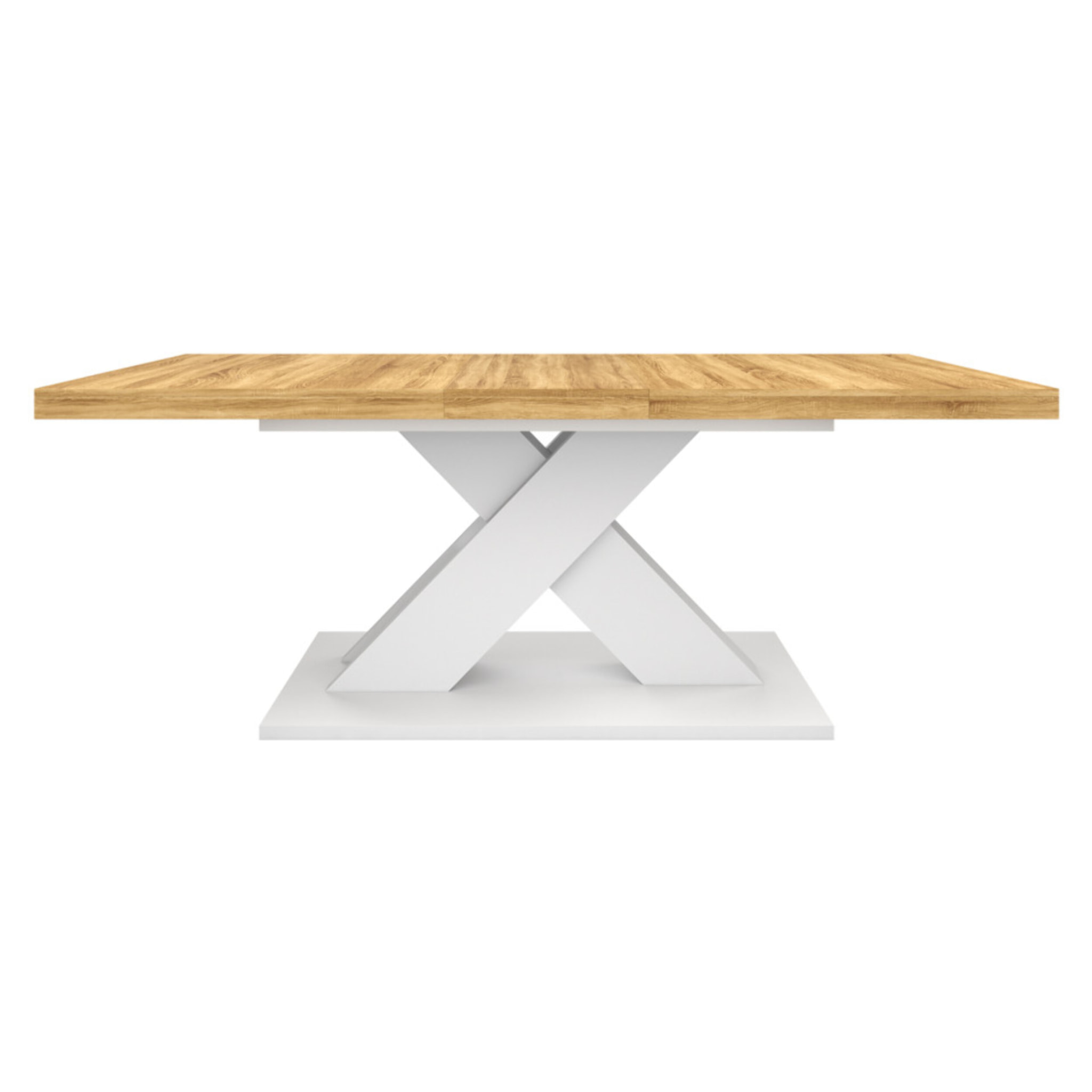 Table à manger extensible Alexia bois et blanc 160-200cm
