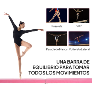 Barra de Equilibrio Gimnasia Plegable 210 cm Barra de Gimnasia Artística Viga de Equilibrio para Niños Principiantes y Gimnastas Profesionales para Entrenamiento en Casa Rosa