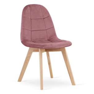 Set di 2 sedie Bora in velluto rosa antico e legno