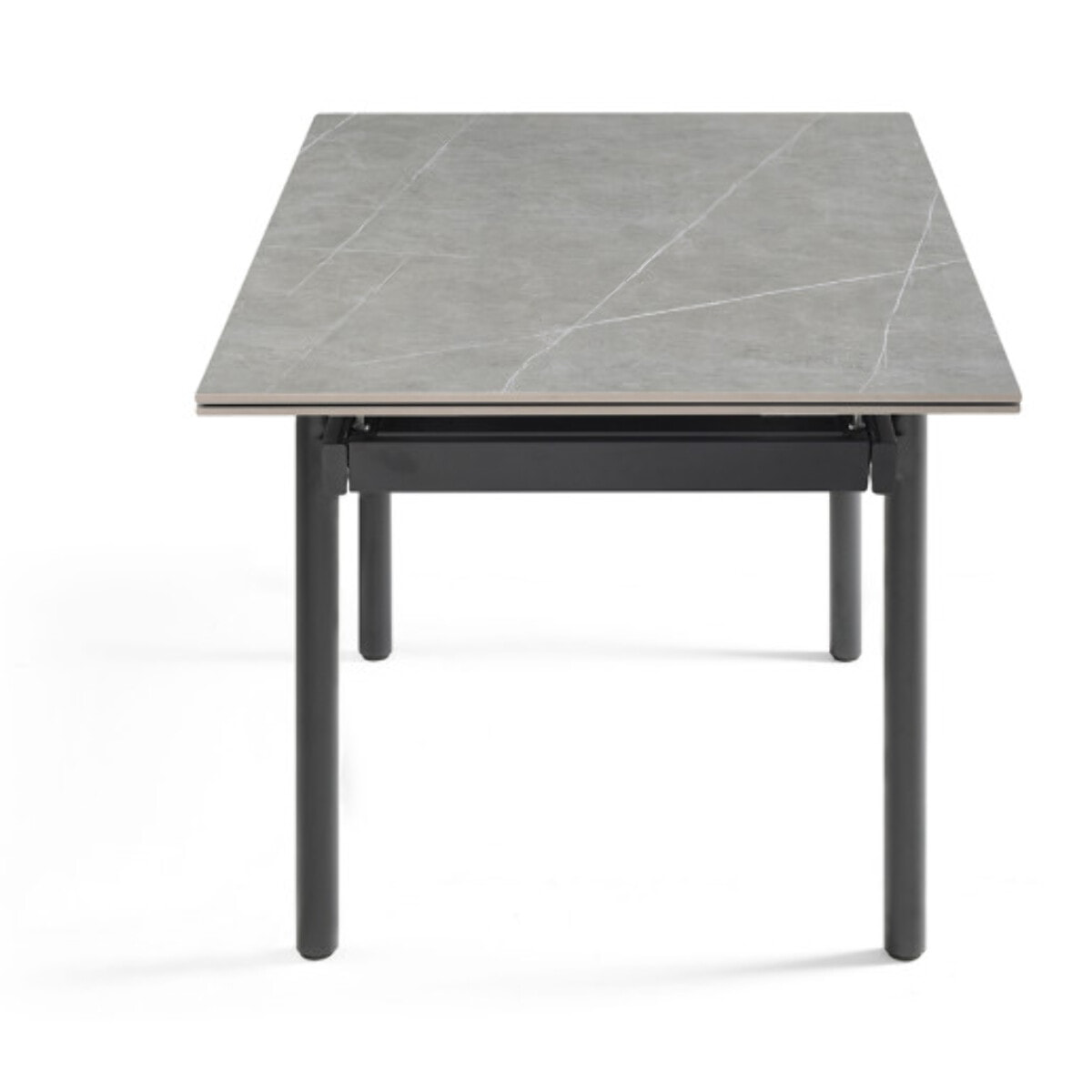 Table extensible céramique gris laqué 180/260cm - 8 piètements - UNIK