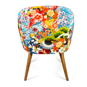 Poltrona Kimono Excelsa in poliestere e legno, 70,5 x 65 x 83 cm, multicolore