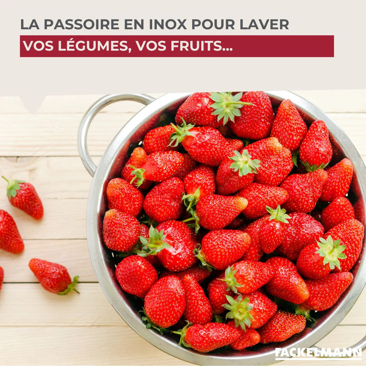 Passoire inox 24 cm avec anses Fackelmann