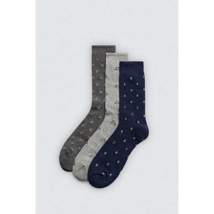 Confezione da 3 calzini alti stampati