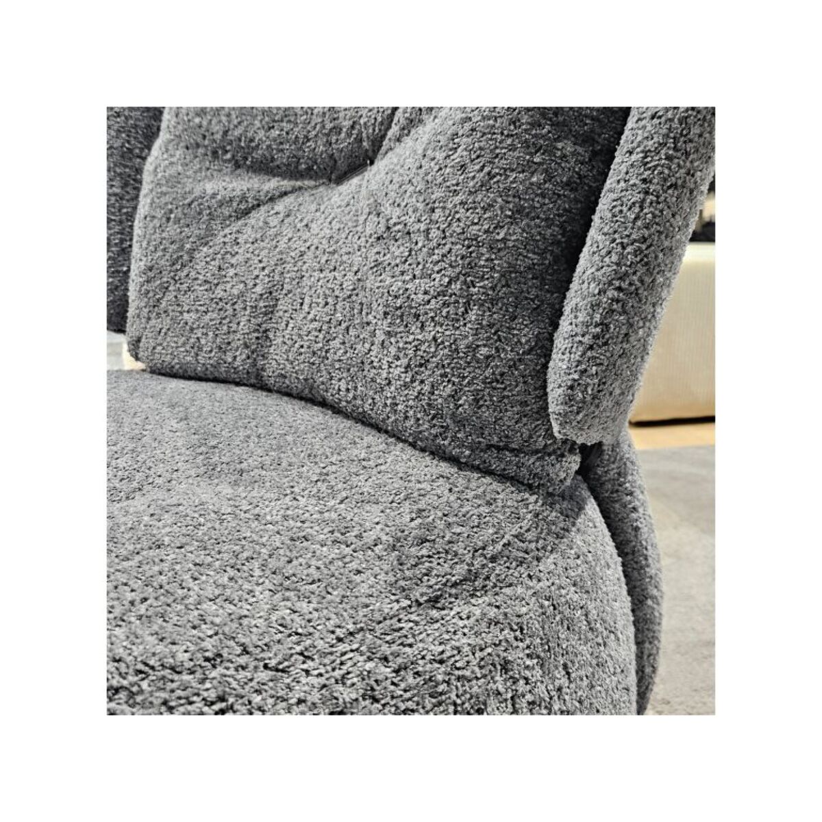 Fauteuil pivotant 360° en tissu bouclette - ORIGANO