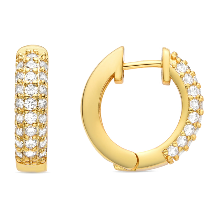 Pendientes de Circonita Brillante acabados en oro amarillo de 18K