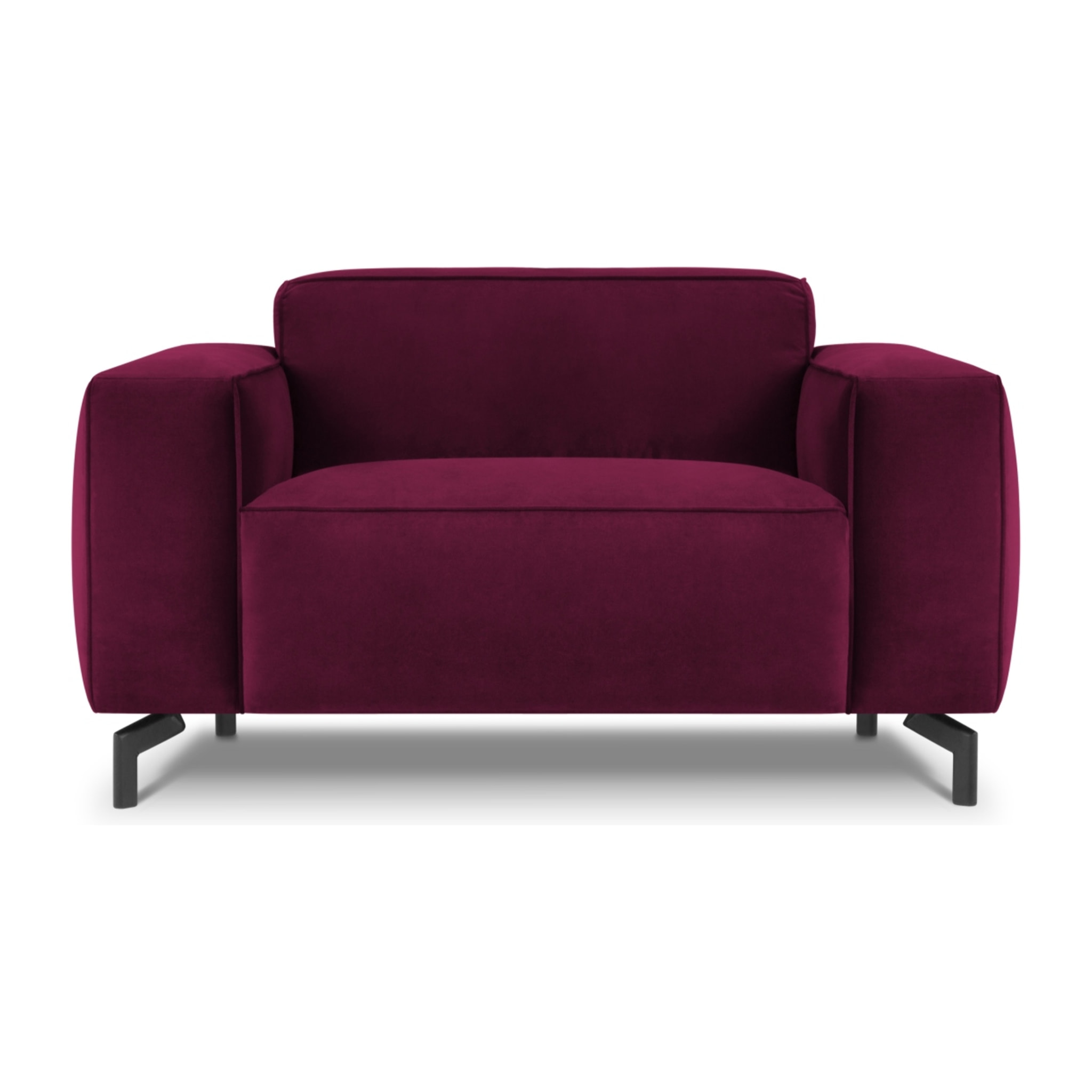 Fauteuil xl "Paradis" en velours rouge foncé