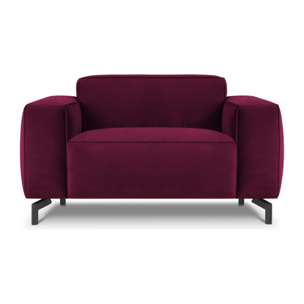 Fauteuil xl "Paradis" en velours rouge foncé