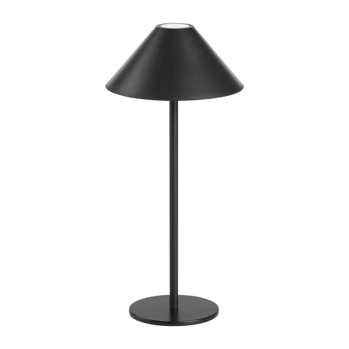 FORLIGHT SIRINA Lámpara de mesa LED. Inalámbrica, portátil y recargable. IP54 Interior y exterior.Carga USB. Regulable.Color Negro