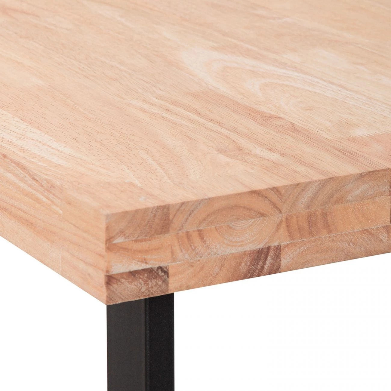 Mesa de escritorio con patas metálicas en negro y roble salvaje 120x60 cm Natural Roble salvaje - Negro