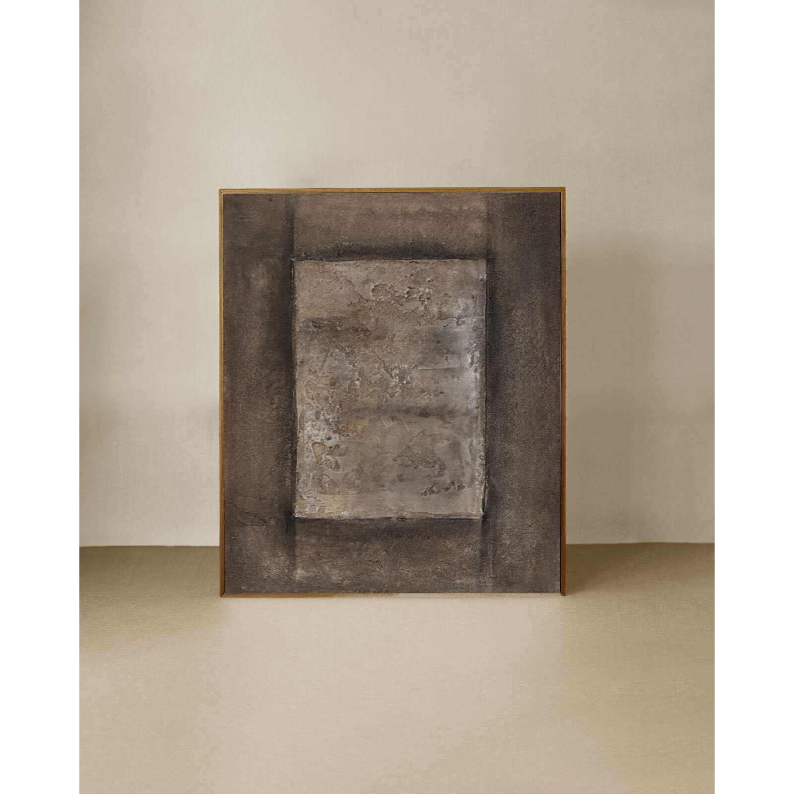 Tableau marron décoratif sur coton avec cadre en bois peint à la main à la peinture à l'huile en différentes tailles