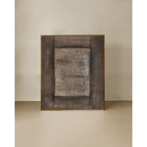 Tableau marron décoratif sur coton avec cadre en bois peint à la main à la peinture à l'huile en différentes tailles