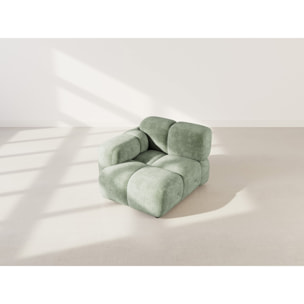 Grace - module d'assise gauche en velours texturé - Vert sauge