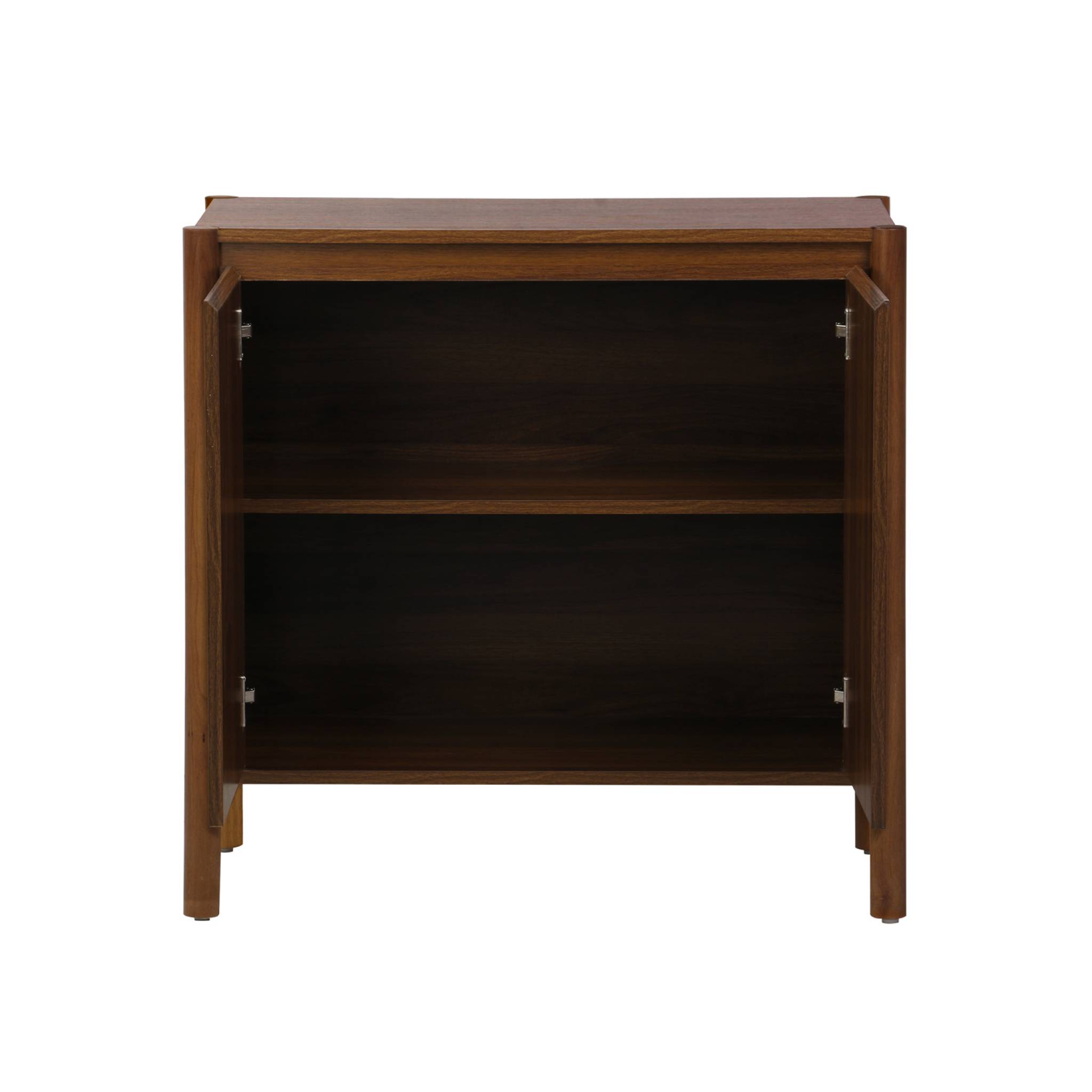 Buffet décor bois 2 portes noyer - 80 x 42 x 78.5 cm - Harmony