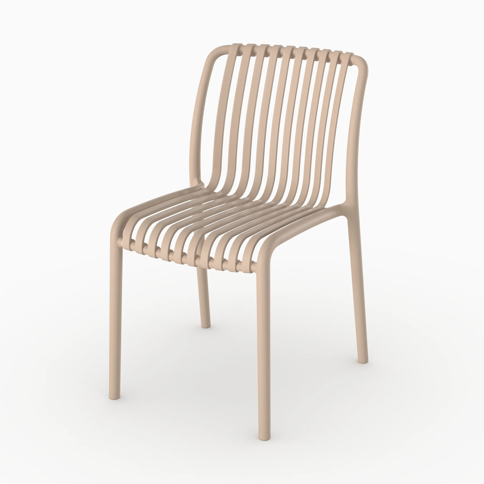 Lot de 2 chaises de jardin empilables en plastique beige - Duli
