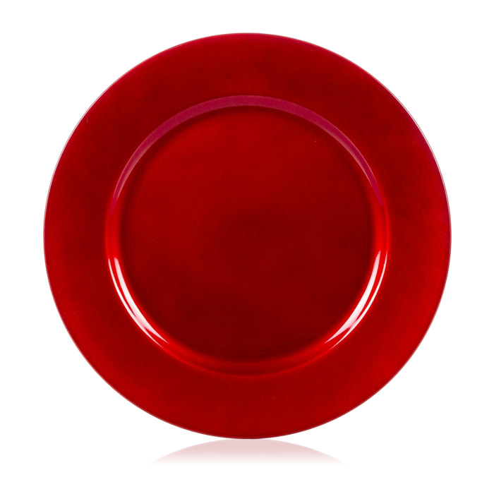 DAM  Vassoio natalizio liscio 33x33 cm. 33x1,6x33cm. colore rosso