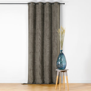 Rideau velours plat à oeillets - Gris anthracite