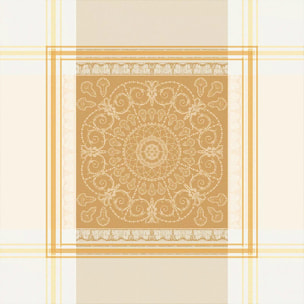 Serviette coton mélangé motif jacquard or Galerie royale reflets d or