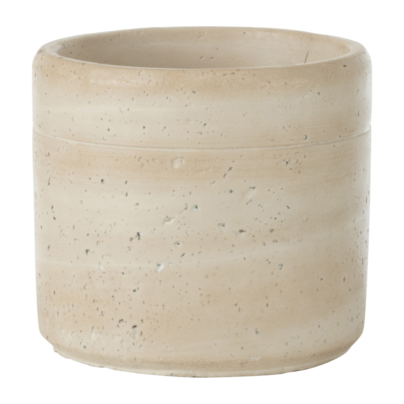 J-Line cache-pot Olina Rond - ciment - crème - medium - Ø 14 cm