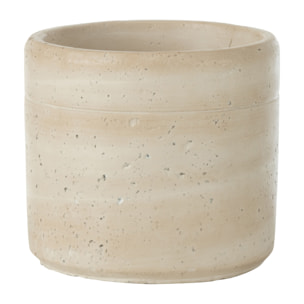 J-Line cache-pot Olina Rond - ciment - crème - medium - Ø 14 cm