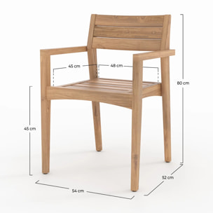 Lot de 2 chaises de jardin en bois de teck recyclé - Yogy