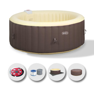 Spa Idromassaggio Rotonda Gonfiabile Riscaldata 2-4 Persone EASE.ZONE 185x65cm 800L Pompa Super Silenziosa Integrata