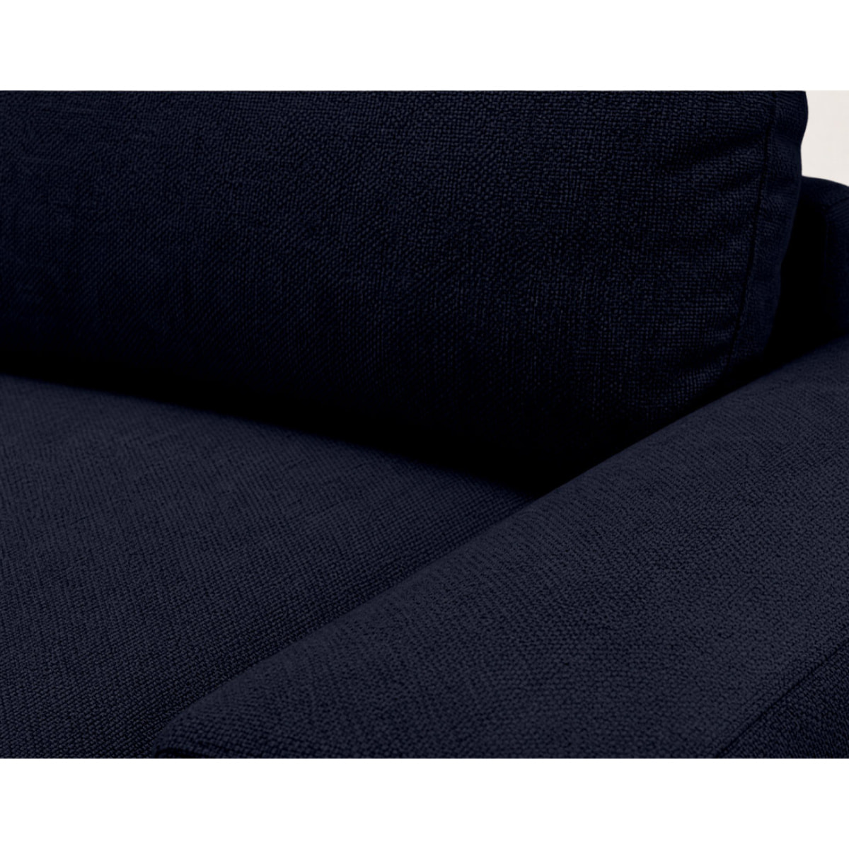 Tama - Canapé d'angle droit 4 places convertible avec coffre en tissu - Bleu marine