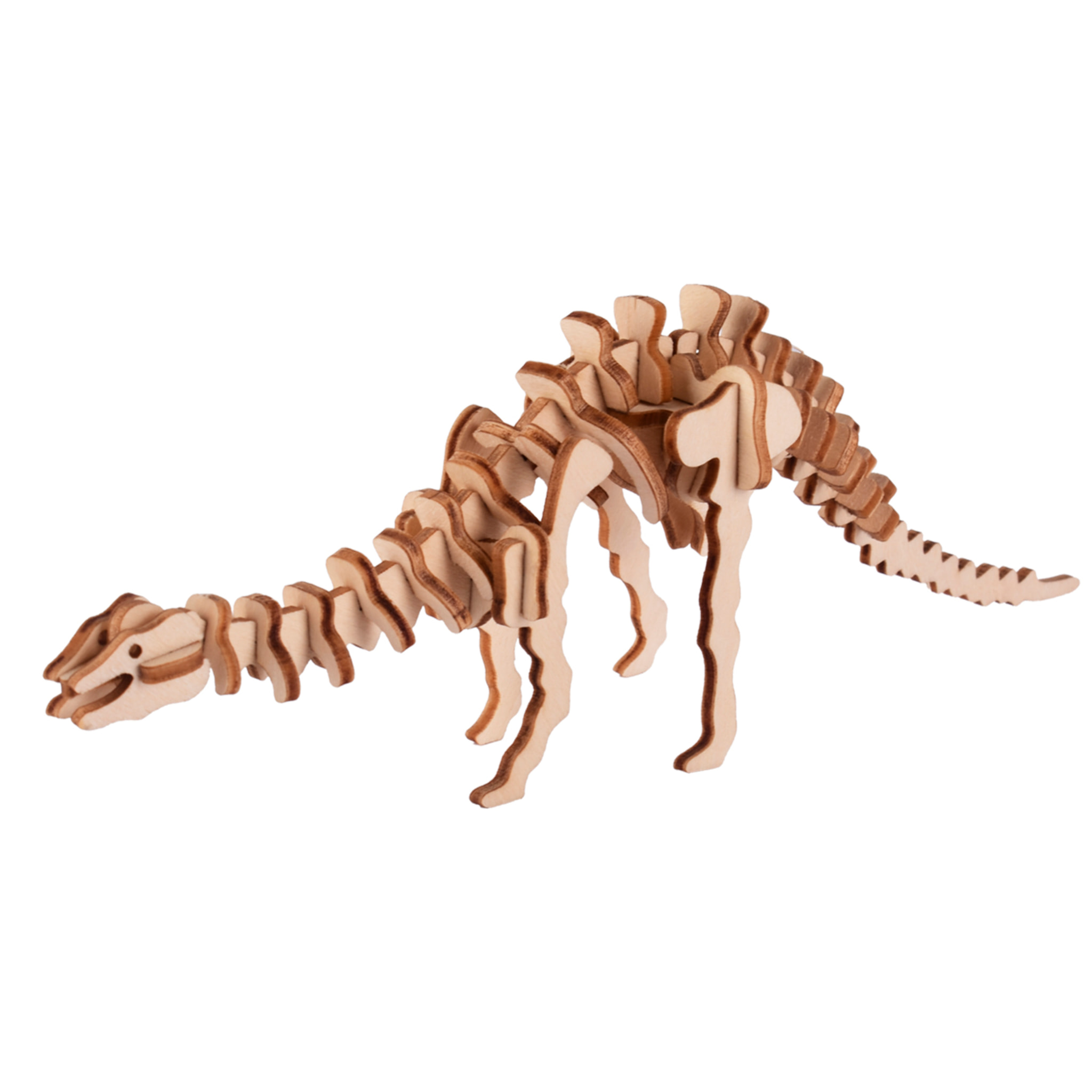 Maqueta 3D de madera. Diseño de Diplodocus. 34 piezas.
