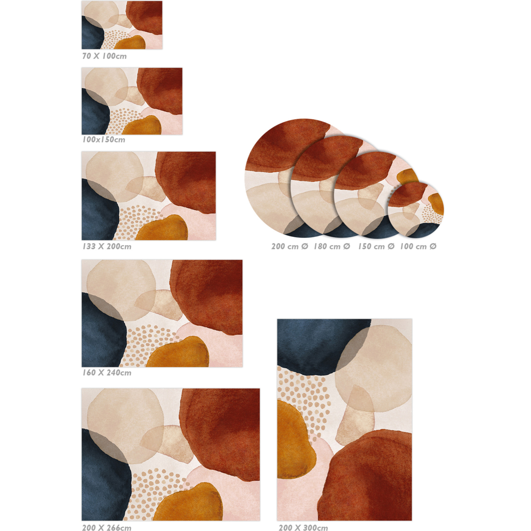 Alfombra de vinilo CERAMIKO, Anoushka, diseño moderno [Diam] 200 cm