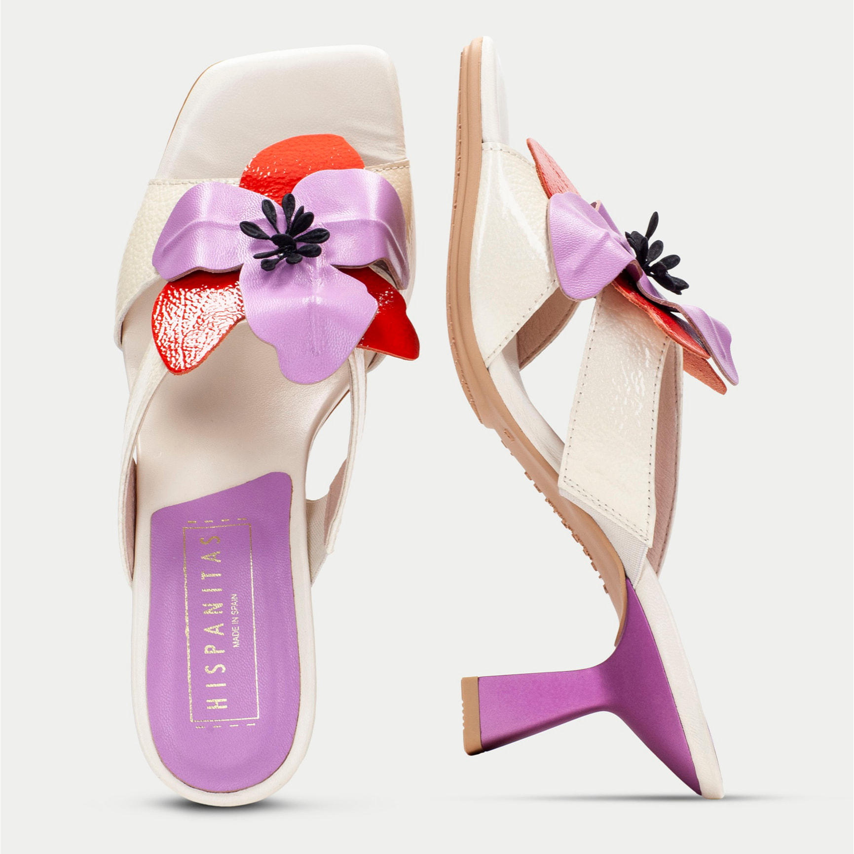 Sandalia Destalonada Danielle Crema violet 6 cm