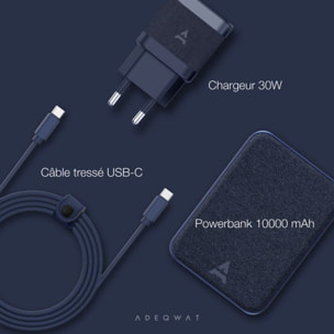 Pack ADEQWAT Powerbank + chargeur 30W + cable USB-C