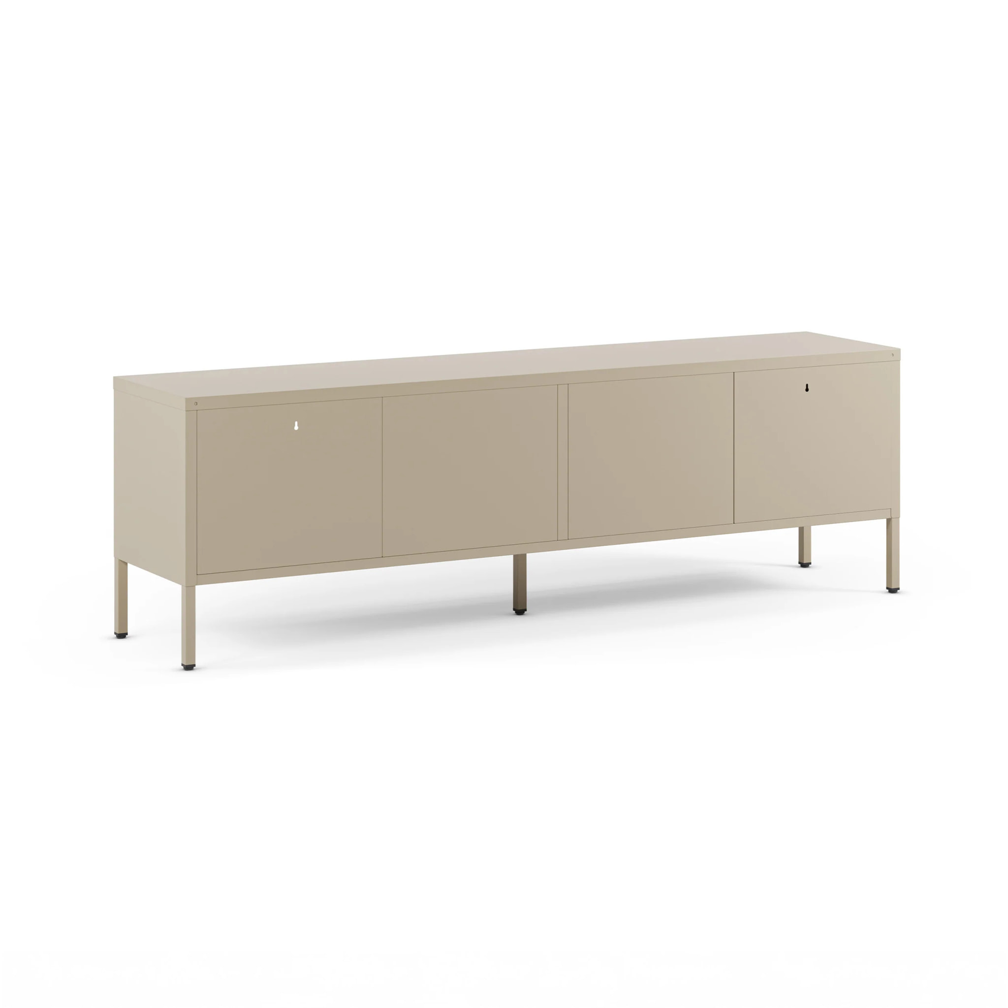 Meuble TV en métal beige 2 portes, 160 cm - Latem