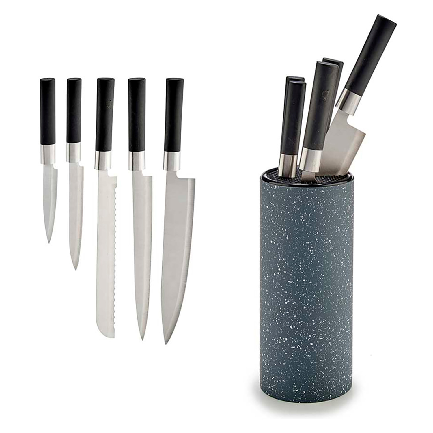 TACOMA CON 5 COLTELLI MANICO NERO