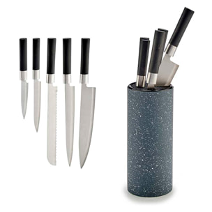 TACOMA CON 5 COLTELLI MANICO NERO