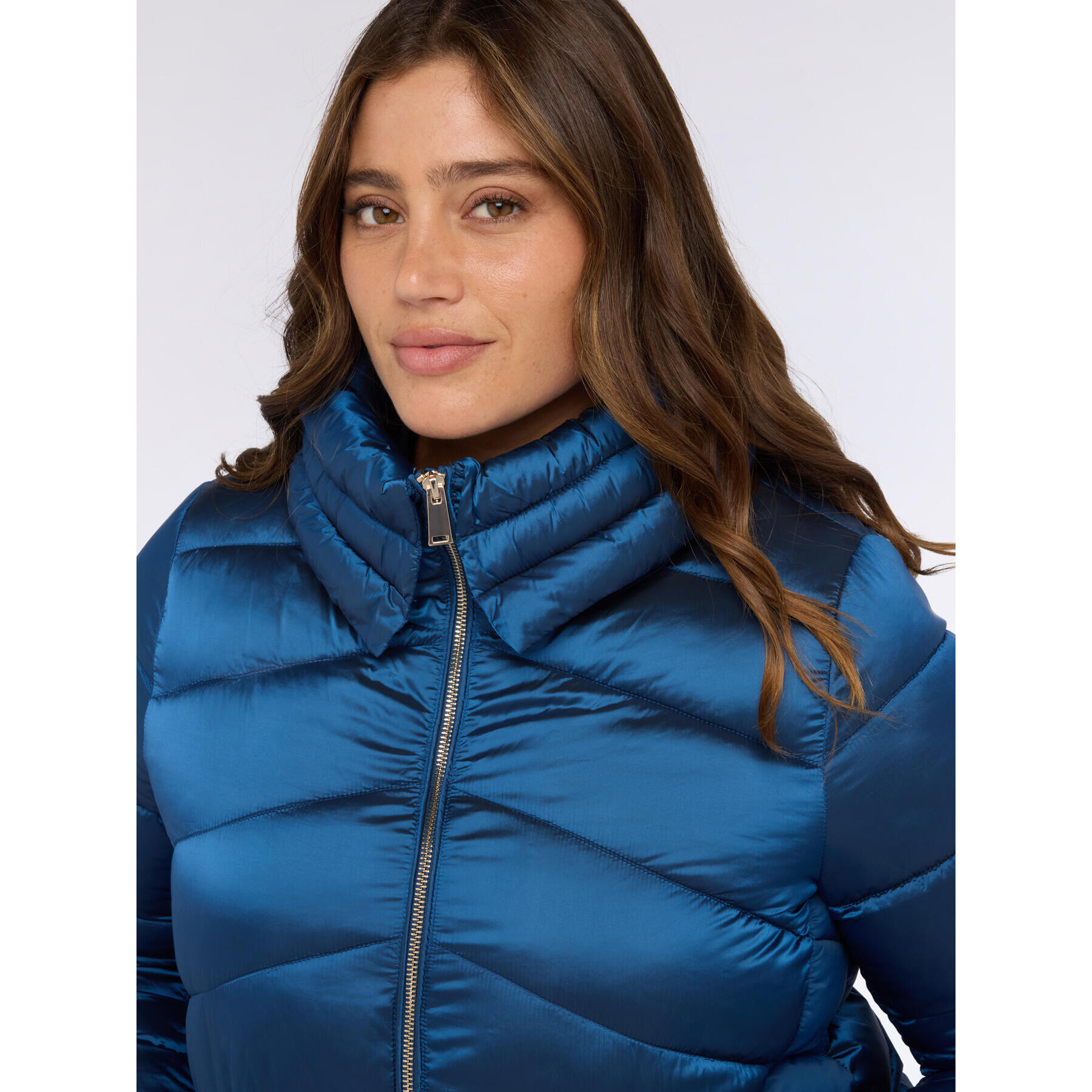 Fiorella Rubino - Piumino con collo alto - Blu