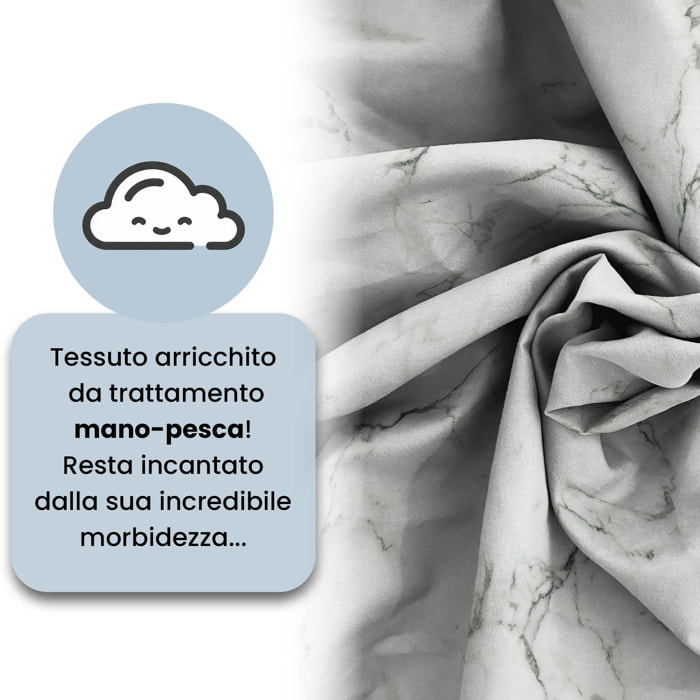 COPRIPIUMINO FASHION, 100% Microfibra, No Stiro - MARBLE
