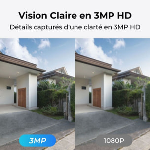 Caméra de surveillance REOLINK B420 + panneau solaire Blanc