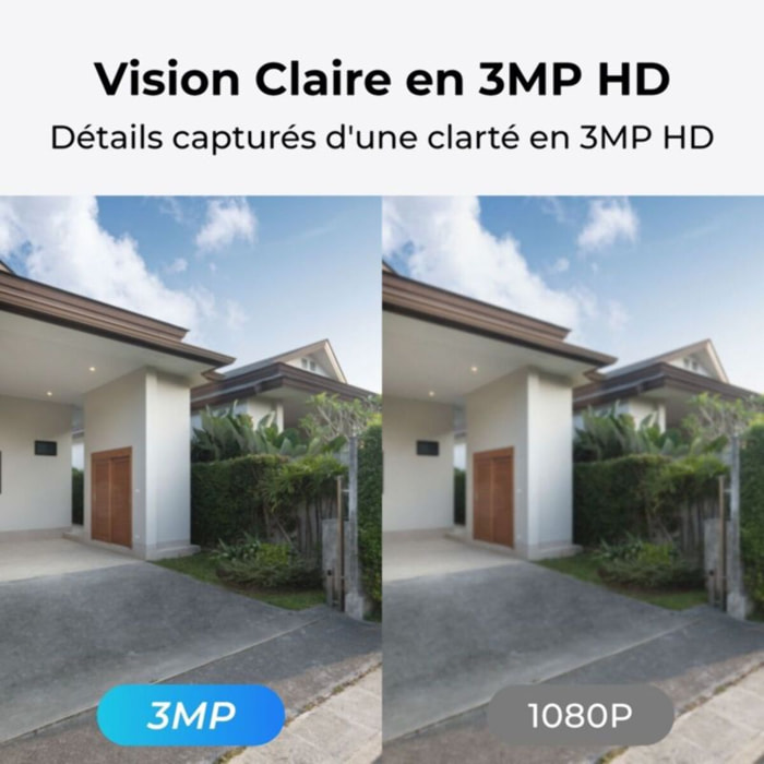 Caméra de surveillance REOLINK B420 + panneau solaire Blanc