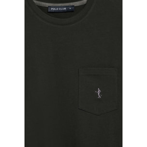 Camiseta negra de manga corta con bolsillo y bordado Rigby Best