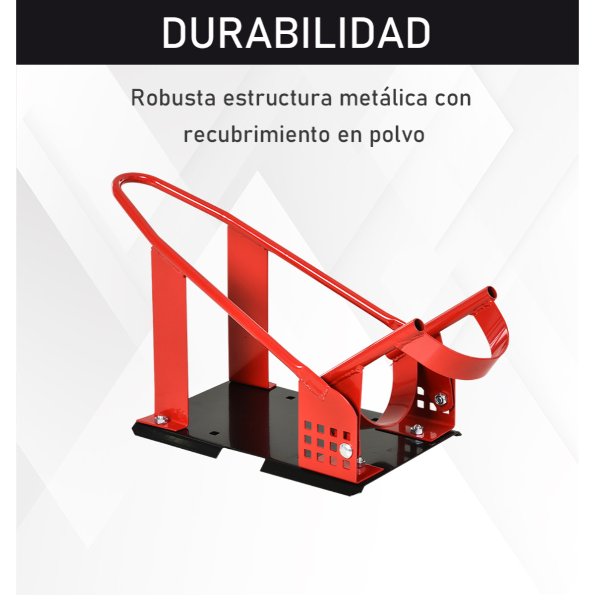 Caballete Moto con Longitud Ajustable Caballete Elevador Universal con Tapas de Goma Base Estructura Metálica Carga 450 kg para Trabajos de Mantenimiento Rojo