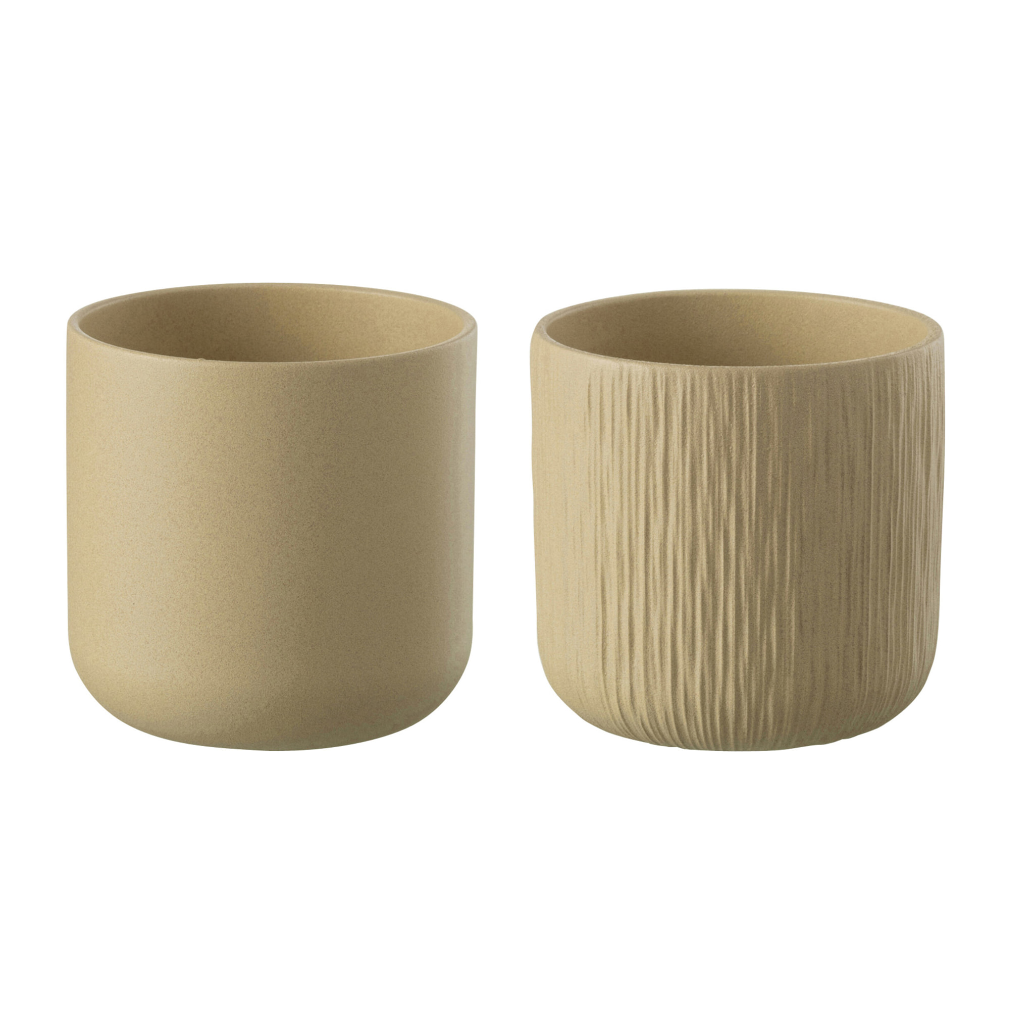 J-Line cache-pot Gen - céramique - beige - XL - 2 pièces - Ø 20.5 cm