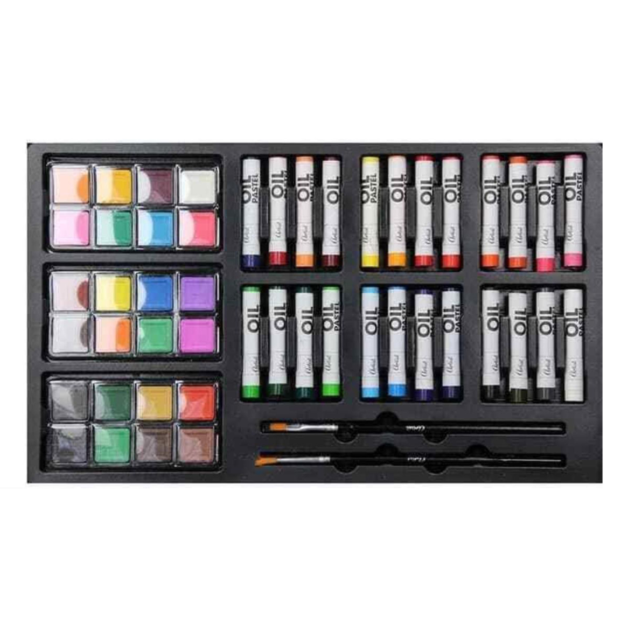 Set de arte de pintura en caja de madera con 112 piezas 37,5x8x23,5cm