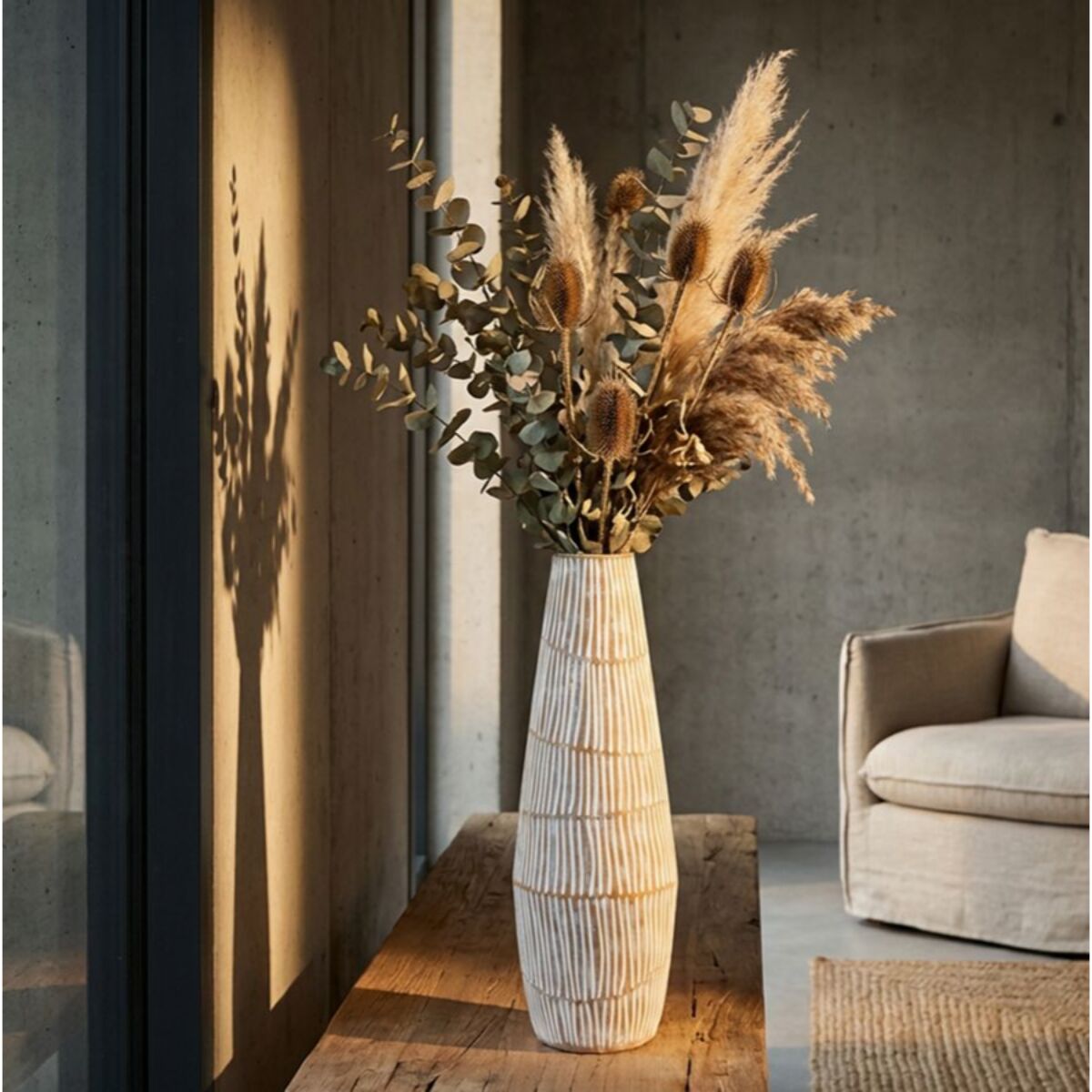 VASO RESINA HANOI CM Ø 17X47 (APERTURA CM Ø 6)