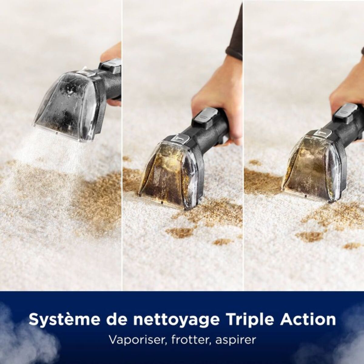 Nettoyeur détacheur BISSELL SpotClean Hydrosteam Pro B3700N, mode vapeur, 4 roues multidirectionnelles